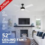 Low Noise Remote LED Ceiling Fan With MDF Blade DC Motor Ceiling Fan for sale