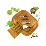 Appetizers & Crackers Bamboo Cheese Serving Set , Wooden Cheese Platter Board for sale
