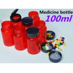 Supplement Vitamins Medicine Bottles 100ml Red Pill Bottle for sale
