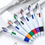 Four Color Ink Ball Pen Mountaineering Buckle Shape Plastic Ballpoint Pen for sale