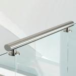 Heavy-Duty Stainless Steel Handrails with Flat Saddle Design for Glass Fencing