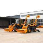 Excavating and Loading Two Busy Multi-Functional Construction Mechanical Vehicle