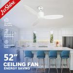 Timer and English Operating 3 Wooden Blades DC Motor Ceiling Fan with Remote Control for sale