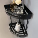 Wall Mounted SS304 Bathroom Storage Shelves Double Layer Corner Racks for sale