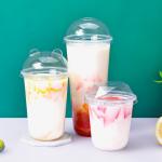 Transparent Disposable Coco U Shape Plastic PP Boba Tea Cup With Lid