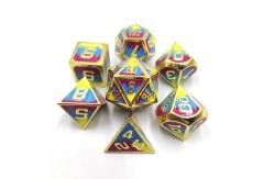 China Hand Sanded Unique Handmade Durable metal 7 Piece Polyhedron Dice Set supplier