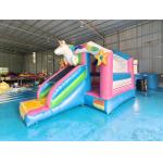 Digital Printing Inflatable Combos Colorful Unicorn Bounce House Jumping Castles With Silde for sale