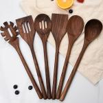 Black Walnut Kitchen Utensil 6 Pcs Home Solid Wood Spatula Spoon Cooking Set for sale