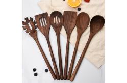 China Black Walnut Kitchen Utensil 6 Pcs Home Solid Wood Spatula Spoon Cooking Set supplier