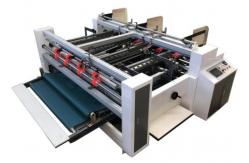 China High Speed PLC Box Folding And Gluing Machine Double Piece Semi Automatic supplier