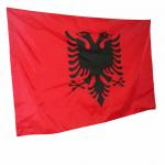 Knitted Polyester Albania Flag 90x150cm Outdoor Canvas Header With Grommets