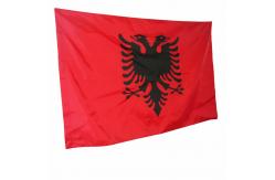 China Knitted Polyester Albania Flag 90x150cm Outdoor Canvas Header With Grommets supplier