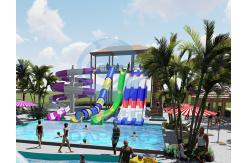 China Commercial FRP Swimming Pool Water Slide Combo 7m Height For All Ages supplier