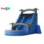 Bouncy Slides Custom Backyard Palm Tree Themed Inflatable Water Slide With Splash Pool for sale