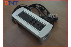 China UK Standard Desktop Conference Table Socket , Table Manual Rotating Power Outlet supplier