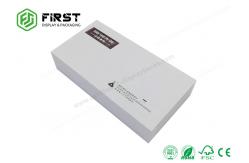 China White Cardboard Rigid High End Gift Boxes Handmade Hot Stamping Logo With Lid supplier