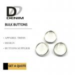 Silver Shank Polyester Bulk Clothing Buttons Pearl Finish 20L With Mental Rim