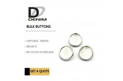 China Silver Shank Polyester Bulk Clothing Buttons Pearl Finish 20L With Mental Rim supplier