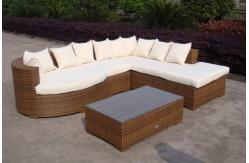 China Home Lounge Sofa With Pillow , Synthetic Rattan Sleeper Sofa Bed supplier