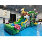 Outdoor Bounce House With Slide Jungle Animals Inflatable Bouncy Castle With Slide Combo Double Slides For Rental for sale