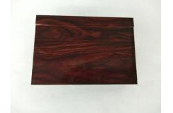 China Square Reddish Brown Wood Finish Aluminium Profiles With Strong Stability supplier