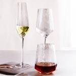 Clear Crystal Wine Glasses Diamond Shaped Lead Free Goblet OEM Service