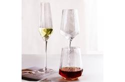 China Clear Crystal Wine Glasses Diamond Shaped Lead Free Goblet OEM Service supplier