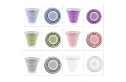 China Portable 320ml Silicone Collapsible Reusable Coffee Cup supplier