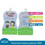 Custom Printed ECO Friendly Biodegradable Foil Stand Waterproof Liquid Pouch with Spout