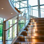 Smooth Stainless Steel Handrails with Crystal Accents for Glass Staircases for sale