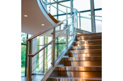 China Smooth Stainless Steel Handrails with Crystal Accents for Glass Staircases supplier