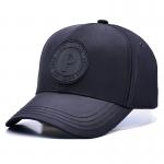 Curve Peak Five Panel Baseball Cap With Structured Rubber Patch Metal Eyelets Matching With Fabric for sale