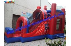 China Commercial Spiderman Inflatable Bouncy Slide , Kid Inflatable Combo Slide supplier