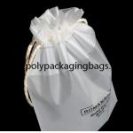 RoHS Gravure Printing Frosted Poly Drawstring Bags Double Draw String Travelling Pouchess
