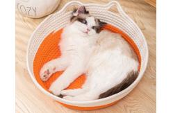 China Macrame Cat Basket Bed Swinging Cat Hammock With Double Handle supplier