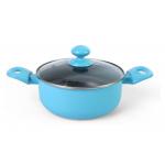 20cm 6pcs Black White Dots Ceramic Coated Saucepan for sale