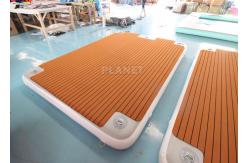 China Teak 3x2x0.2m Inflatable Floating Platform With Ladder supplier