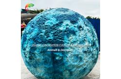 China Ethereal Lunar Sculpture: Crater-Textured Moon Statue In Dreamy Blue Gradient​ supplier