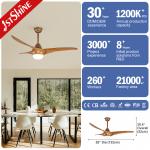 52'' 3 Blade Bladeless Energy Saving Consumption LED Ceiling Fan and Lighting Solution