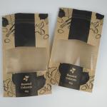 Recycle Stand Up Pouch Food Grade Zip Lock Heat Seal Printed Biodegradable Custom Food Kraft Paper Bag With Clear Window for sale