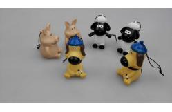 China Sheep Little Kids Mini Duck Keychains Vinyl Toy With Ring , Animal Ring Toy supplier