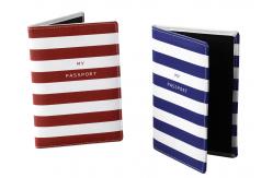 China Rectangle Weave Pattern PU Travel Passport Holder With Id Window supplier