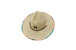 China Embroidery Logo Patch Straw Hat For Fishing Mat Grass Material OEM supplier
