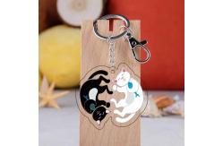 China Holographic Acrylic Key Chain Cute Cartoon Animal Pet Picture Printed Acrylic Picture Keychain supplier