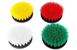 China 4PCS 4 Drill Brush Set Soft Medium and Stiff Power Scrubbing Brush supplier