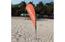 China 65g fabric Teardrop Beach Flag , Aluminum Pole Advertising Feather Flags supplier