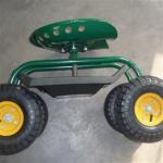 Steel Garden Cart Rolling Work Seat Steerable Rolling Work Seat Metal Scooter Cart for sale