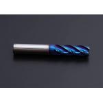 Blue Coating 1/8 Inch Tungsten Carbide End Mill 2 Flute 3 Flute 4 Flute Cutter Long Length Shank for sale