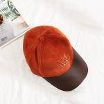 Custom 56CM Suede Embroidered Baseball Caps With PU Brim