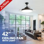 Modern Style 1stshine LED Ceiling Fan with Remote Control and Retractable Design for sale